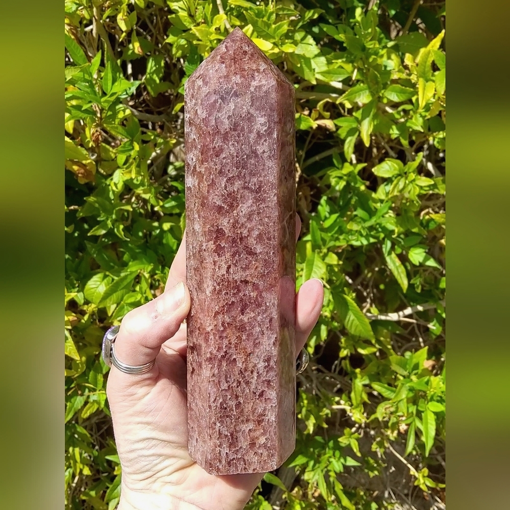 BIG Sparkling Strawberry Quartz Tower-- Beautiful Point!!!